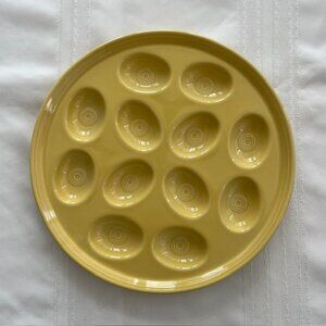 Fiestaware Daffodil Egg Tray / Fiesta Yellow Deviled Egg Serving Plate
